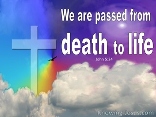 John 5:24 We Have Passed From Death To Life (purple)